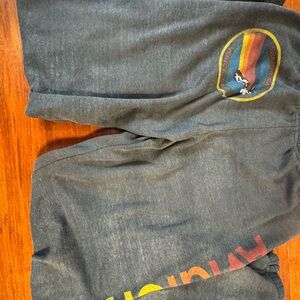 Aviator Nation Gray Track Pants with Rainbow Logo